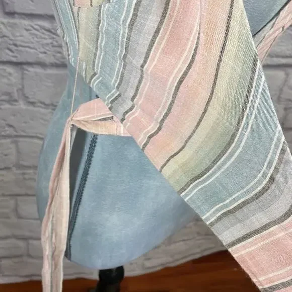 Show Me Your Mumu Wilson Pastel Striped Crossover Wrap Back Tie Top - Picture 7 of 9